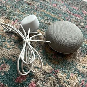 Google Gray Smart Speaker with White Cable